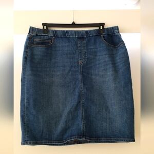 Plus Size Pencil Denim Skirt